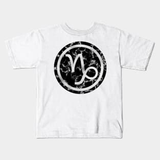 Black Marble Zodiac - Capricorn Kids T-Shirt